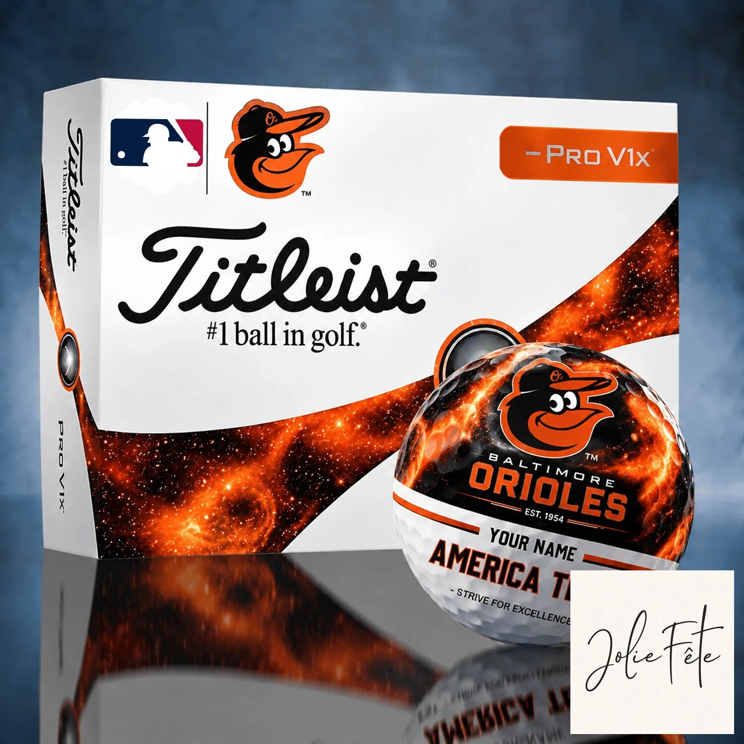 Baltimore Orioles Personalized Titleist Pro V1x Golf Ball