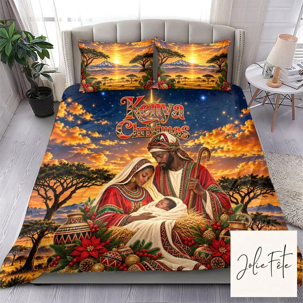 Kenya Christmas African Holy Family Nativity Scene Bedding Set 10 Kenya Christmas African Holy Family Nativity Scene Bedding Set