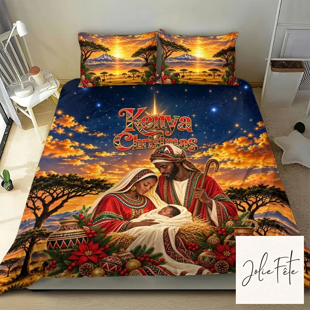Kenya Christmas African Holy Family Nativity Scene Bedding Set 12 Kenya Christmas African Holy Family Nativity Scene Bedding Set