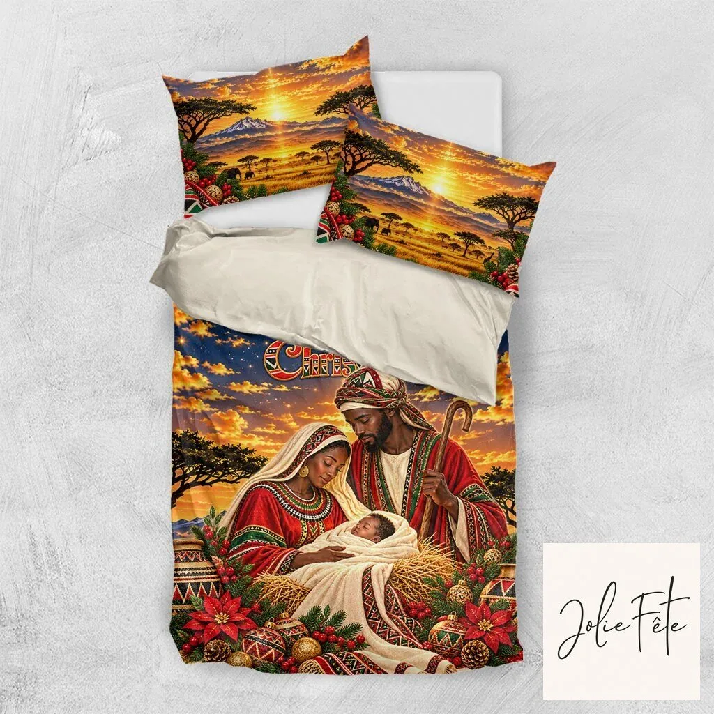 Kenya Christmas African Holy Family Nativity Scene Bedding Set 13 Kenya Christmas African Holy Family Nativity Scene Bedding Set