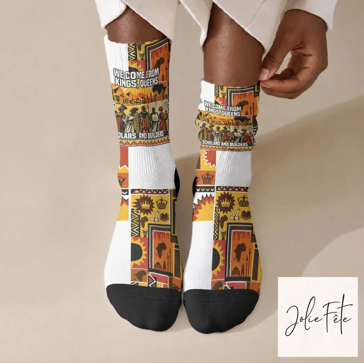 Black History Didn't Start With Slavery Pan African Ancient Kings Queens Socks