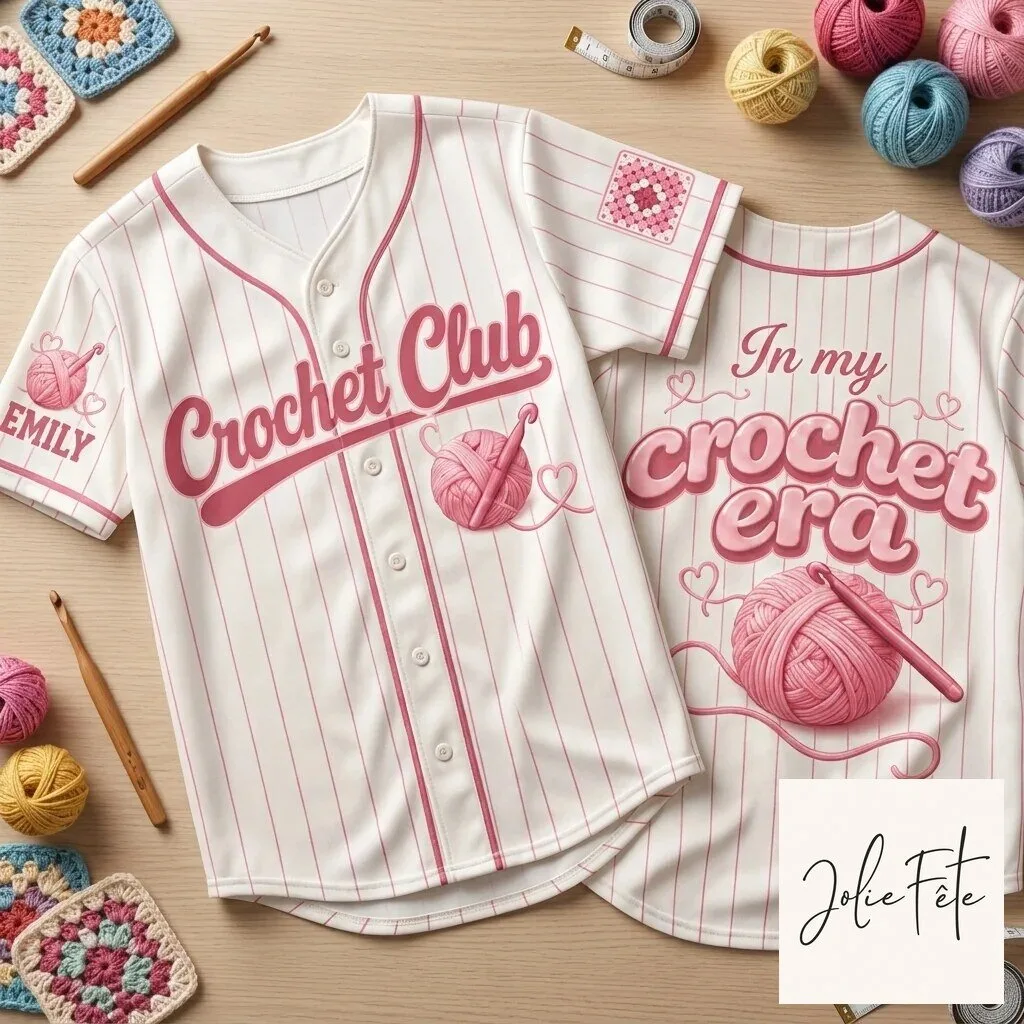 Personalized Crochet Club Baseball Jersey for Crafters In My Crochet Era Gift 10 Personalized Crochet Club Baseball Jersey for Crafters In My Crochet Era Gift