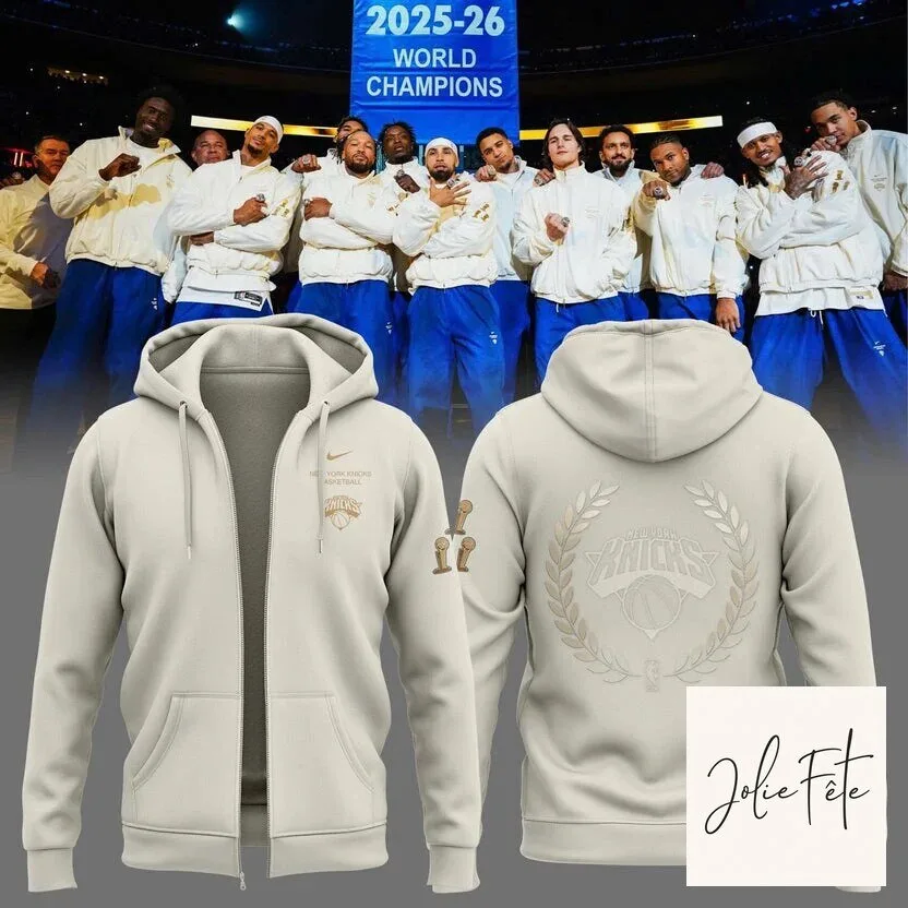 New York Knicks 2025-26 World Champions Basketball Full-Zip Hoodie