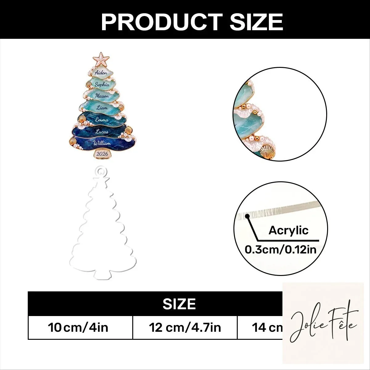 Personalized Sea Glass Family Christmas Tree Coastal Ocean Beach Holiday Ornament 17 Personalized Sea Glass Family Christmas Tree Coastal Ocean Beach Holiday Ornament