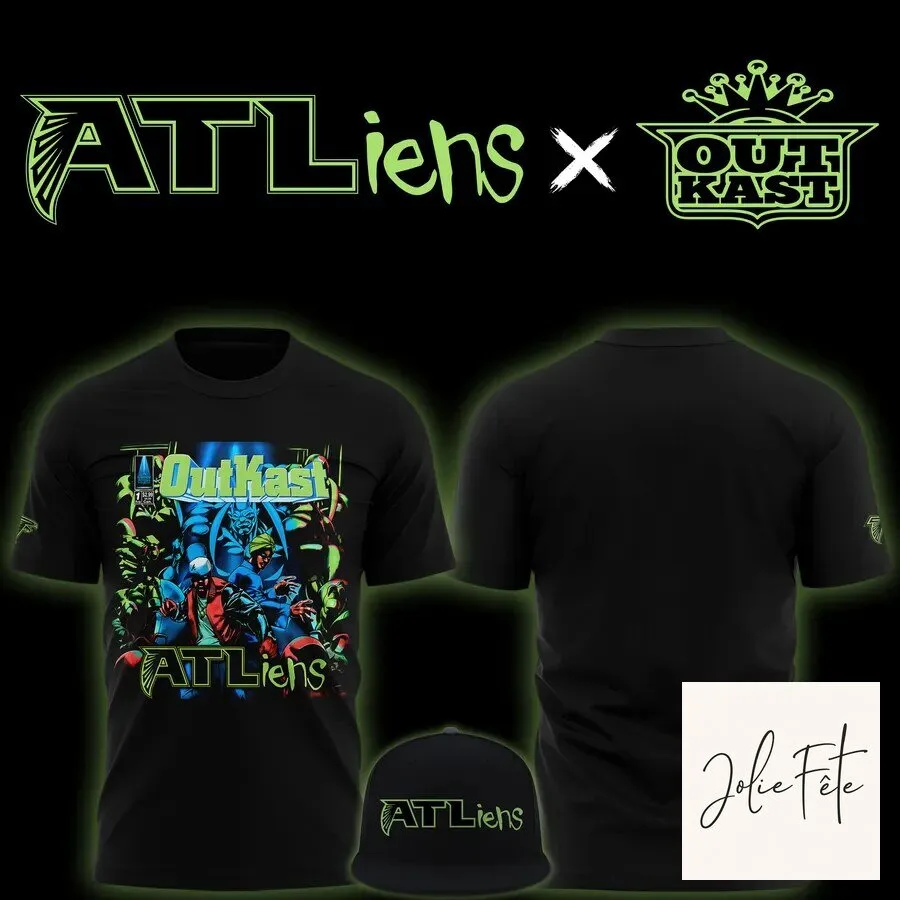 Outkast ATLiens Album Cover Art 30th Anniversary Black Graphic T-Shirt 8 Outkast ATLiens Album Cover Art 30th Anniversary Black Graphic T-Shirt