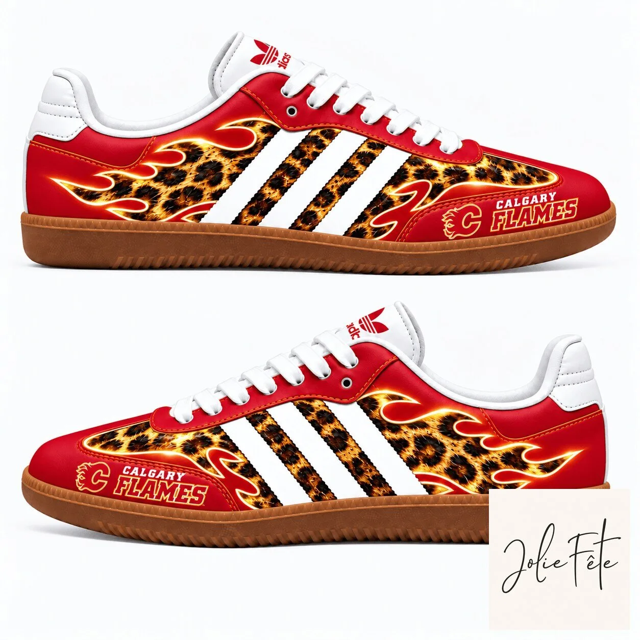 Calgary Flames Leopard Print Flames Pattern Adidas Samba Shoes 3 Calgary Flames Leopard Print Flames Pattern Adidas Samba Shoes