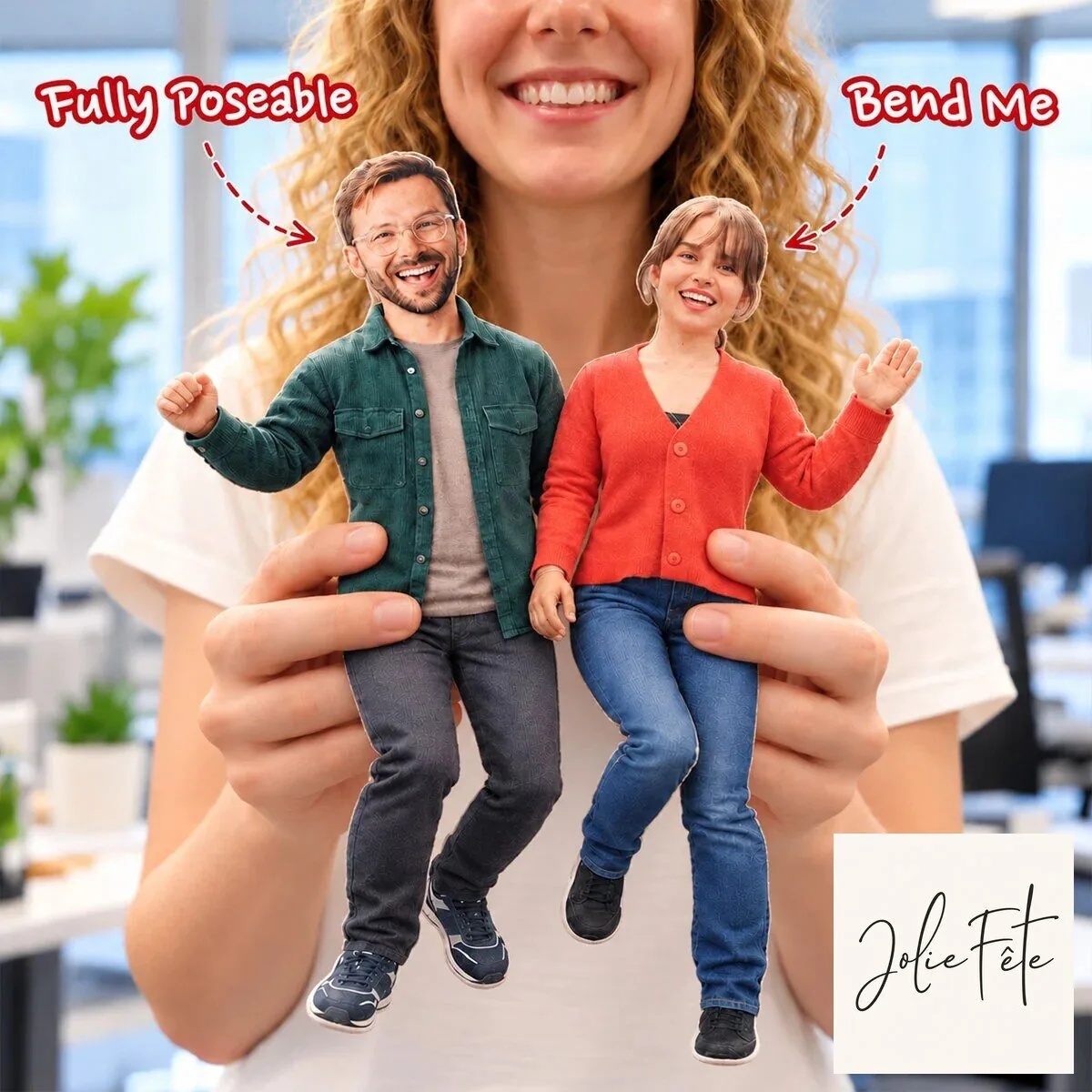 Custom Mini Me Poseable Plush Doll - Personalized Human Face Gag Gift