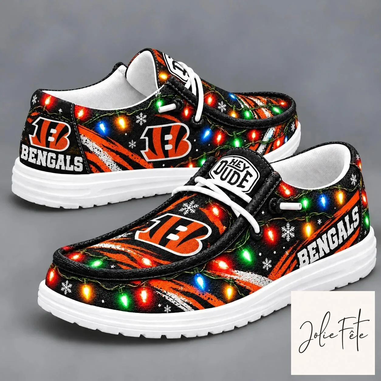 Cincinnati Bengals Christmas Holiday Light Loafer Shoes