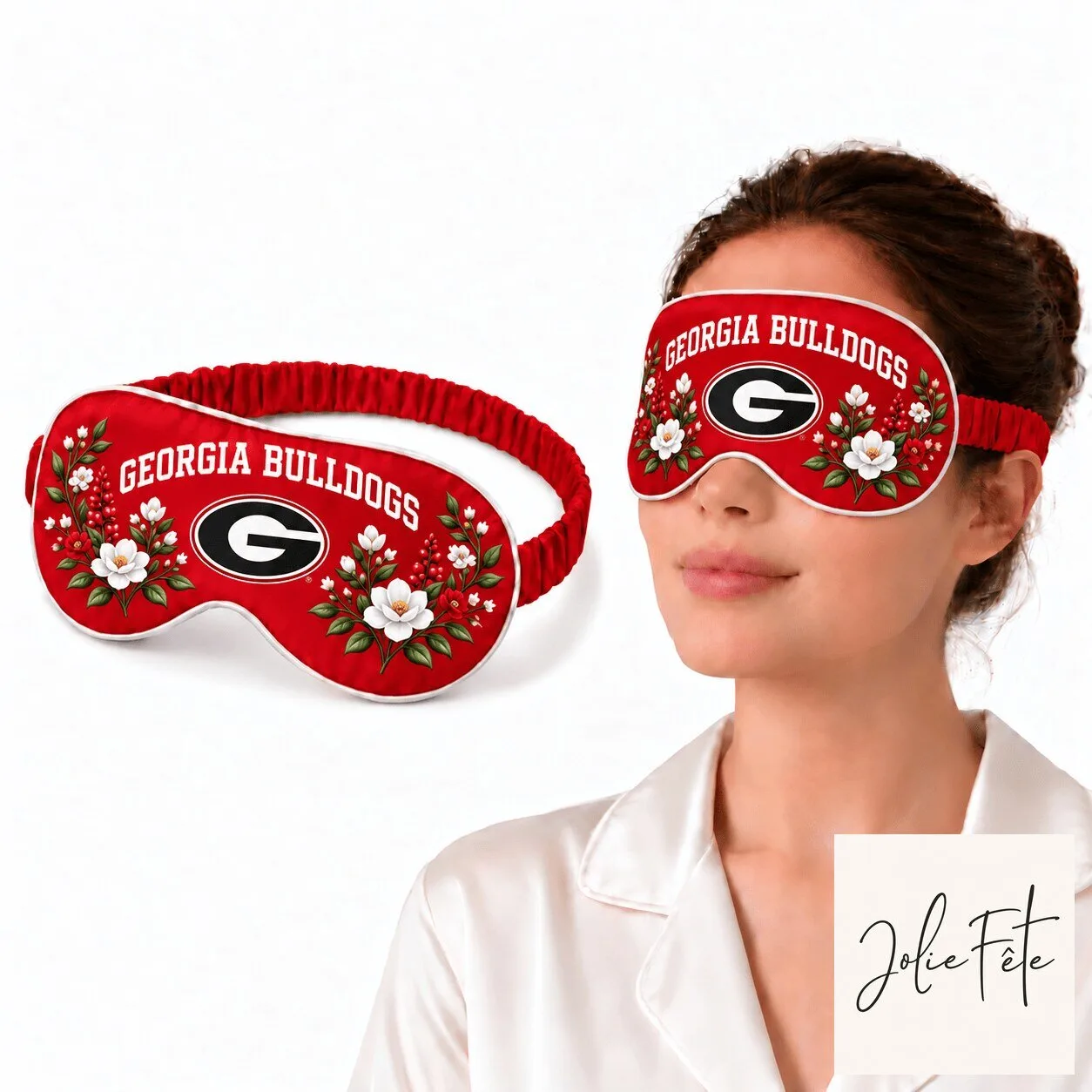 Georgia Bulldogs Floral Sleep Mask for Women, University of Georgia Eye Mask