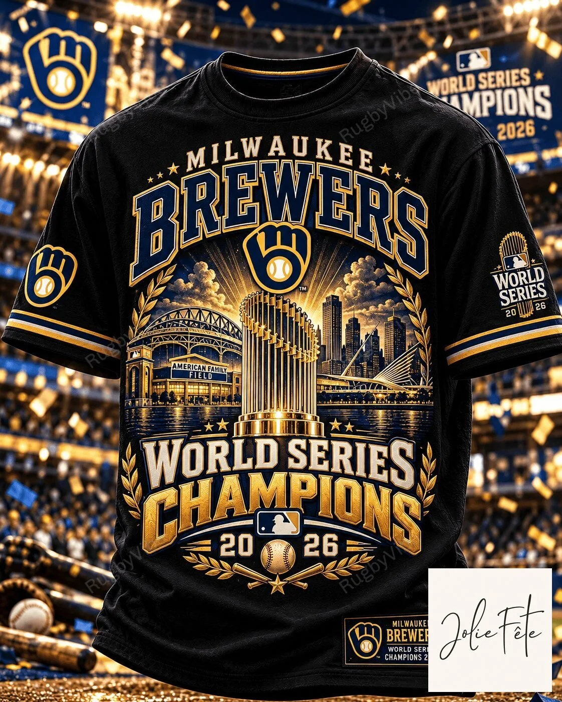 2026 Baseball Fan T-Shirt for Milwaukee Brewers World Series Champions