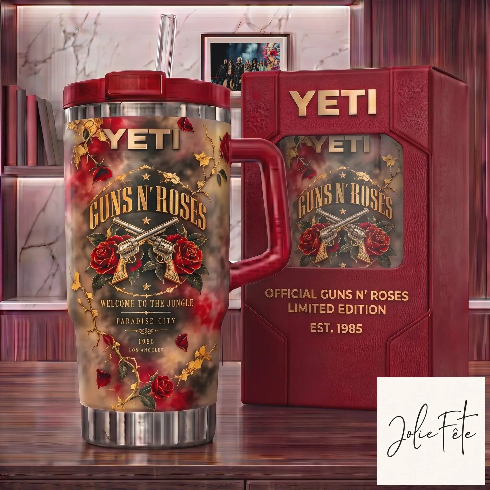 Welcome To The Jungle Paradise City Tumbler With Handle by Guns N' Roses 3 Welcome To The Jungle Paradise City Tumbler With Handle by Guns N' Roses