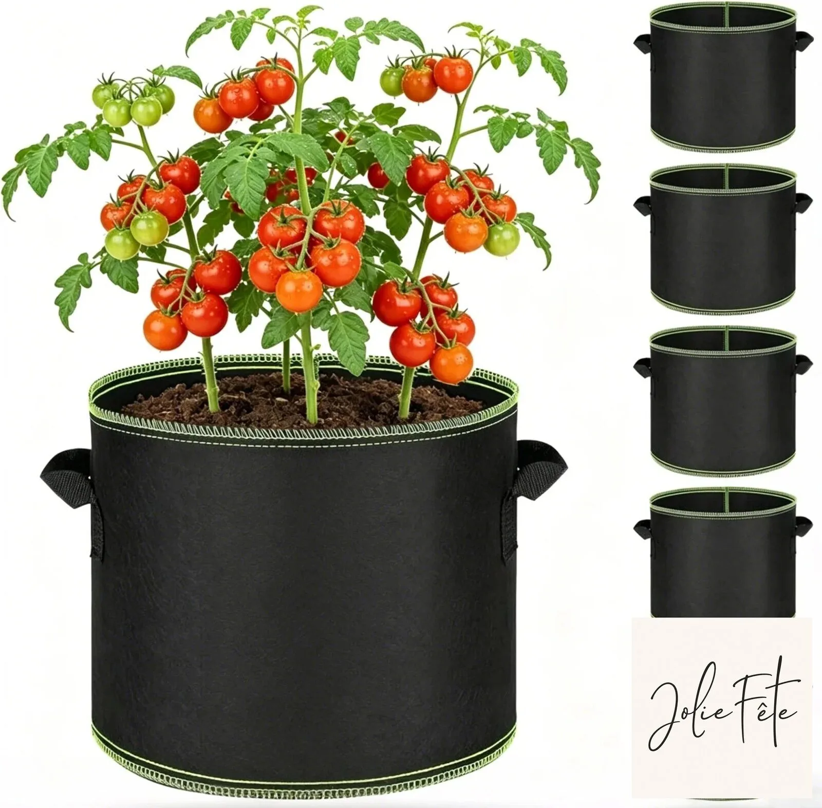 5 Gallon Breathable Fabric Plant Grow Bags with Handles for Gardening 8 5 Gallon Breathable Fabric Plant Grow Bags with Handles for Gardening