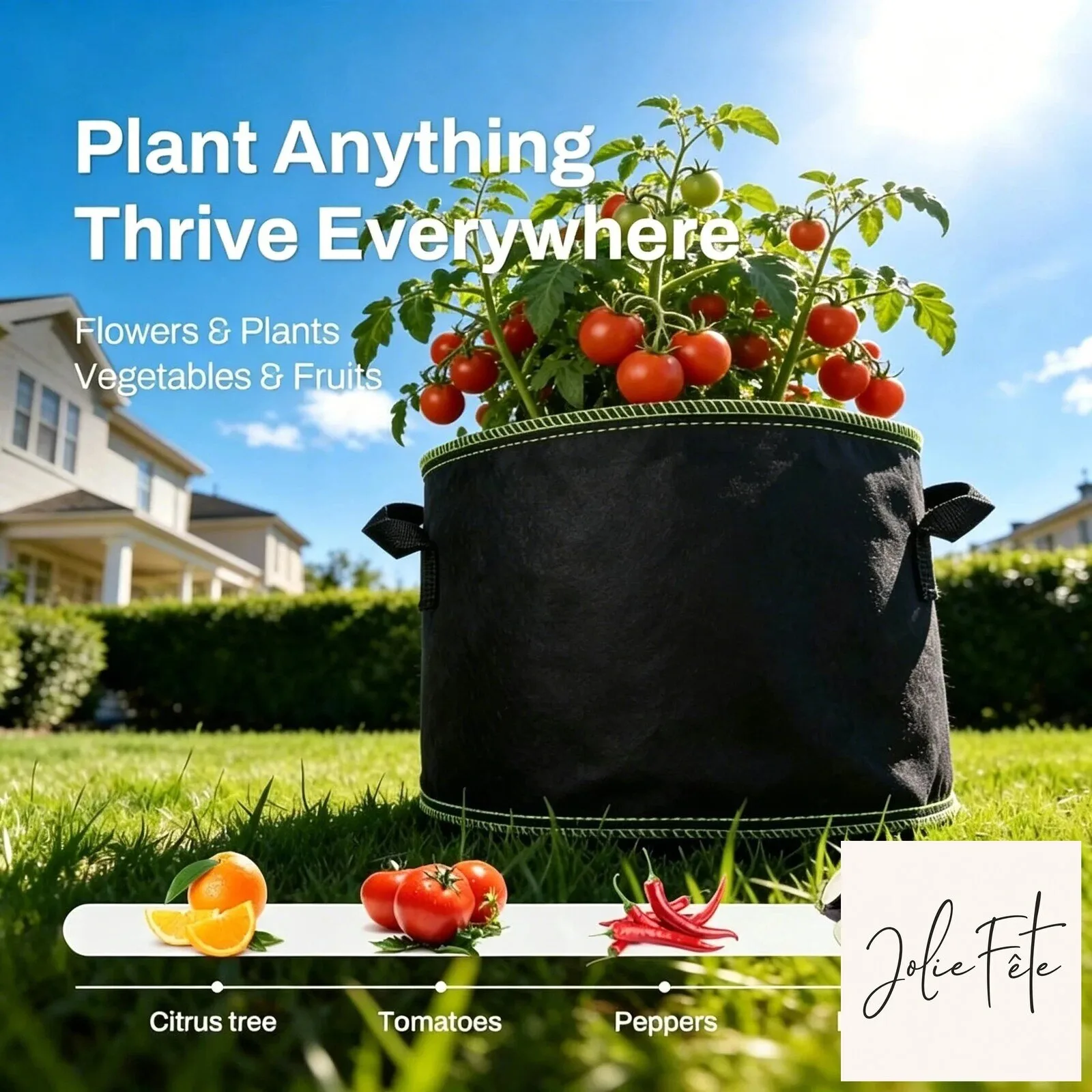5 Gallon Breathable Fabric Plant Grow Bags with Handles for Gardening 9 5 Gallon Breathable Fabric Plant Grow Bags with Handles for Gardening