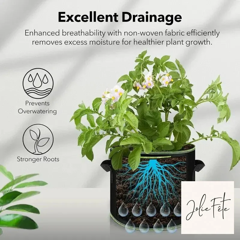 5 Gallon Breathable Fabric Plant Grow Bags with Handles for Gardening 13 5 Gallon Breathable Fabric Plant Grow Bags with Handles for Gardening