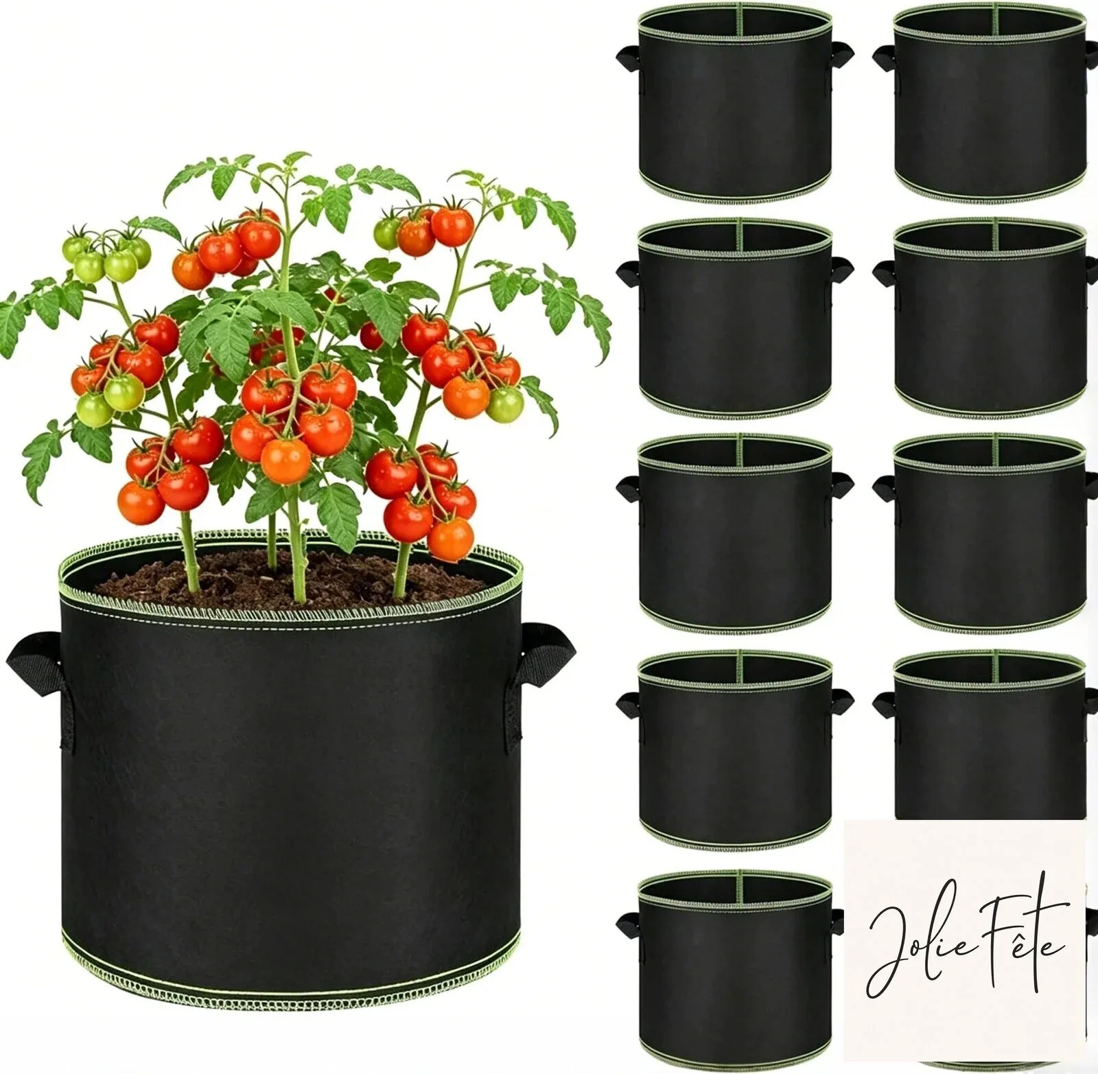 5 Gallon Breathable Fabric Plant Grow Bags with Handles for Gardening 14 5 Gallon Breathable Fabric Plant Grow Bags with Handles for Gardening