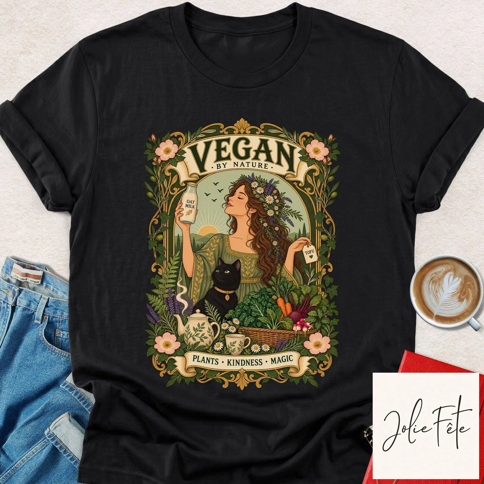 Vegan By Nature Plants Kindness Magic Cottagecore Witchy T-Shirt 9 Vegan By Nature Plants Kindness Magic Cottagecore Witchy T-Shirt