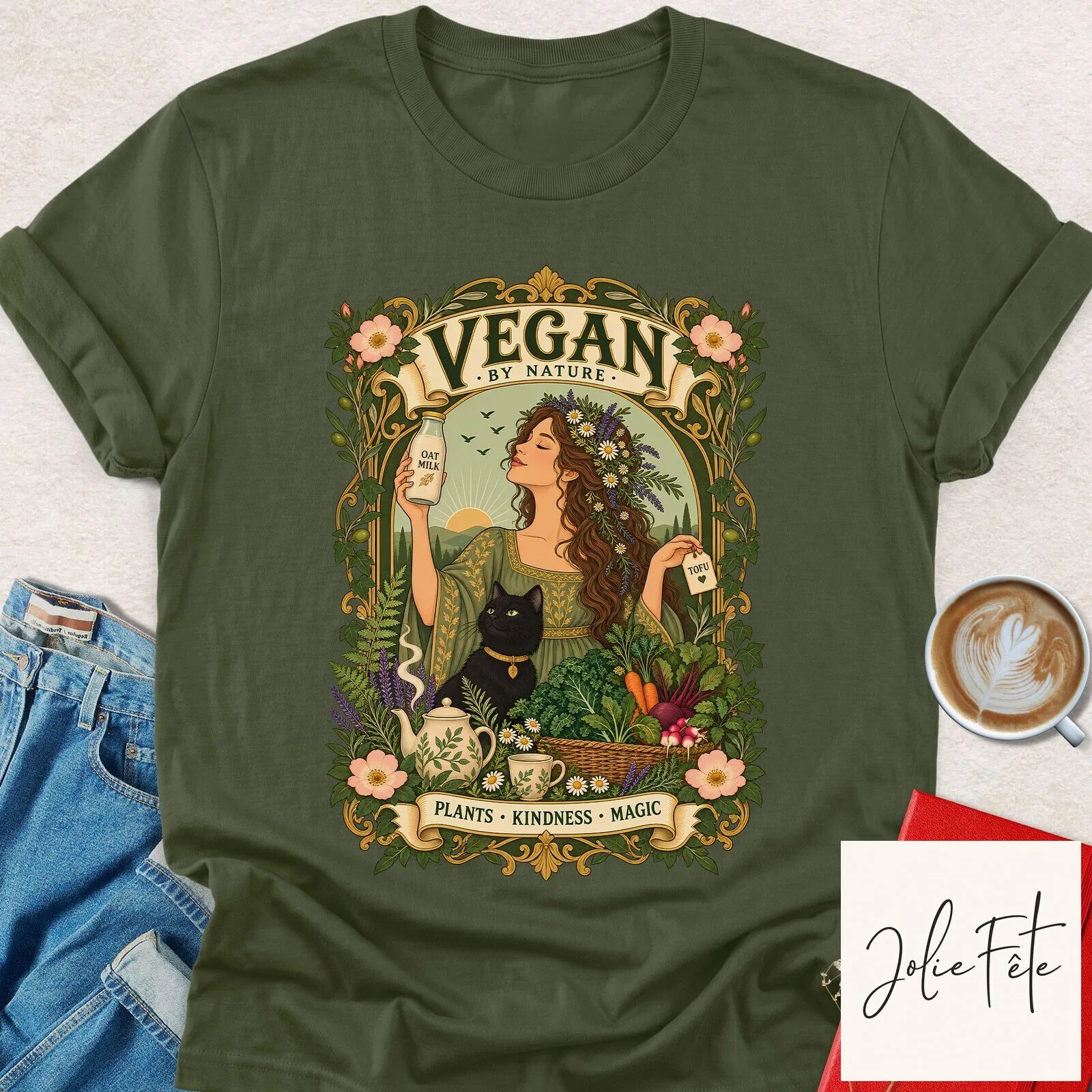 Vegan By Nature Plants Kindness Magic Cottagecore Witchy T-Shirt 10 Vegan By Nature Plants Kindness Magic Cottagecore Witchy T-Shirt